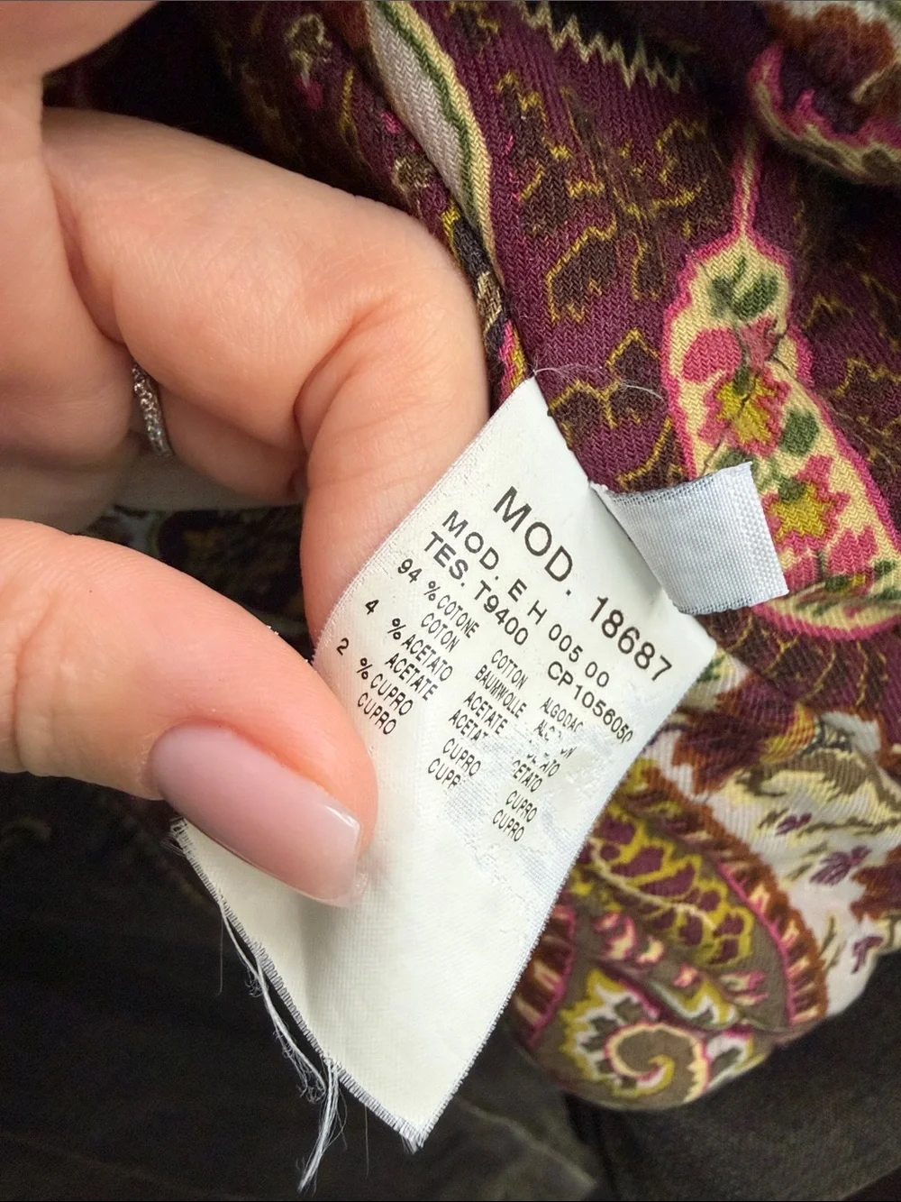 Etro Jeans Olive Paisley Lined Jacket with Branded Buttons size IT 42 S-M - Picture 6 of 10